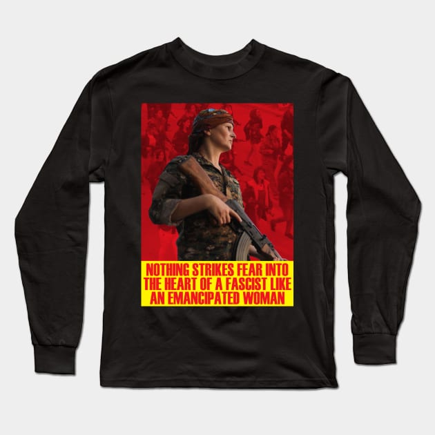 Rojava Kurdish YPJ Long Sleeve T-Shirt by RichieDuprey